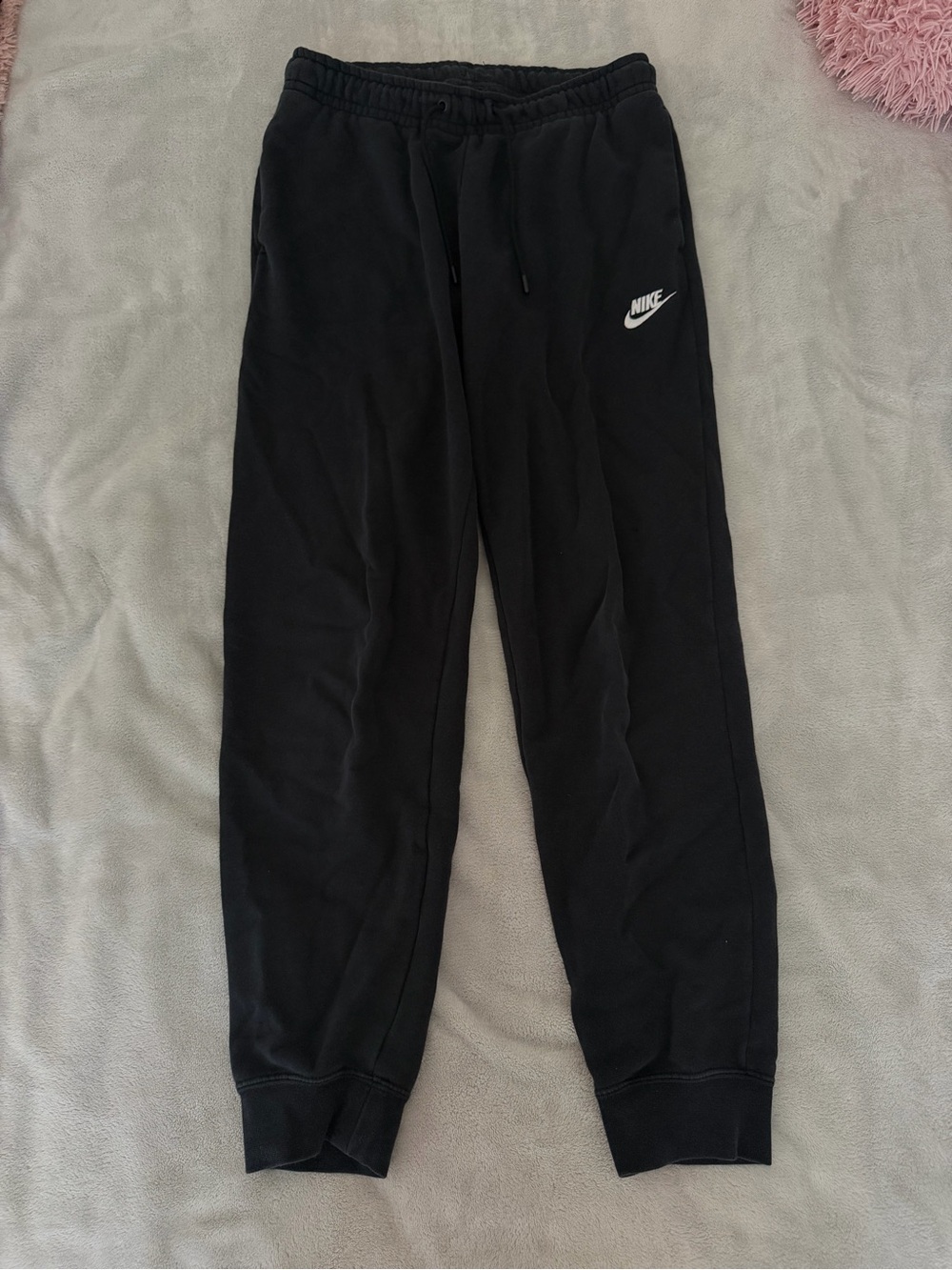 Nike Unisex Black Jogger Sweatpants with White Logo